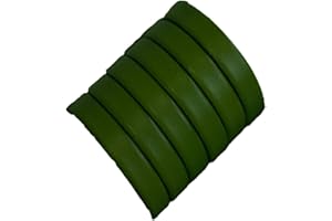 EZZO Flat Genuine Leather Cord for Bracelet Making 3/8 in. - Real Leather Strip for Jewelry, Keychain, DIY Craft Making, Watch Band, Purse Strap, 1.1 Yard (Dark Green)