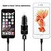GUIGUI iPhone Car Charger, 24W 3.1A Rapid Dual Port USB Car Charger Adapter With 3FT Lightning USB Cable Charging Cord for iPhone X 8 7 Plus 6S 6 SE 5S 5, iPad, iPod (Black Blue)
