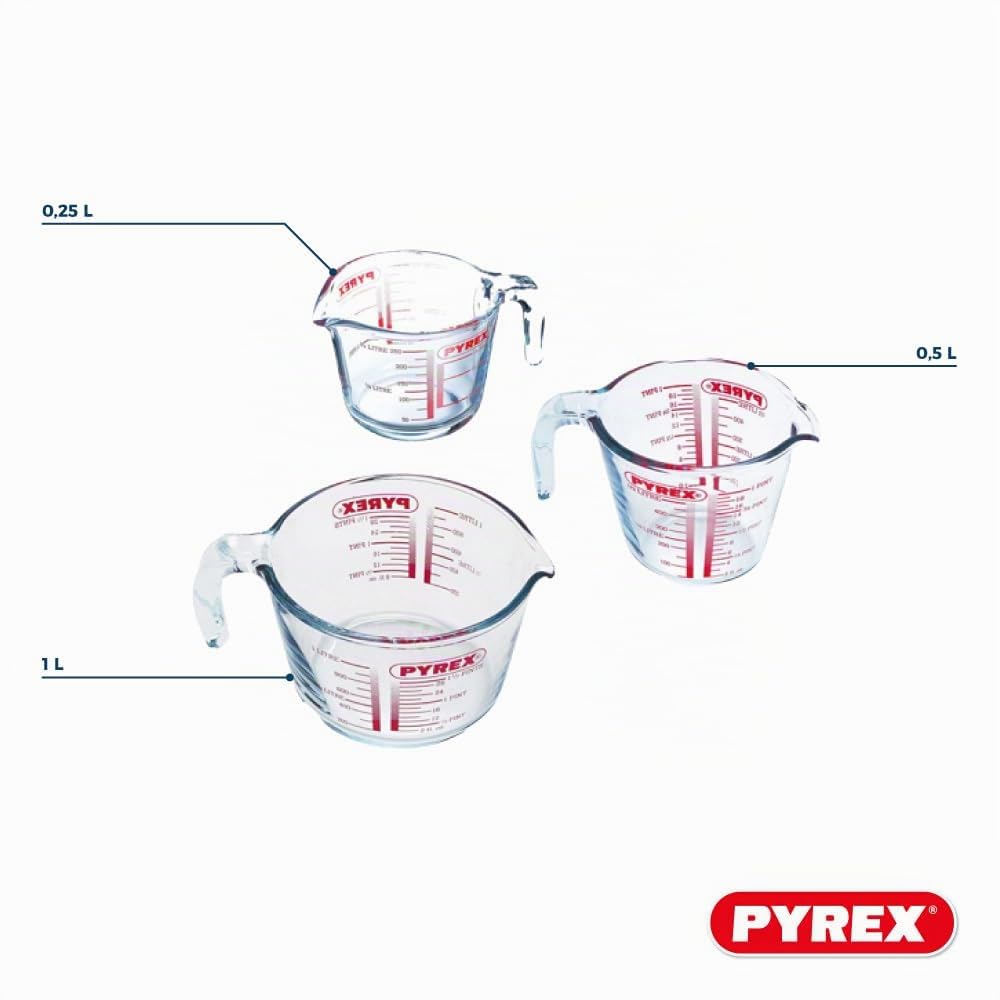 Pyrex – Messkrug aus strapazierfähigem Glas, Glas, durchsichtig, Set 3 pièces 4