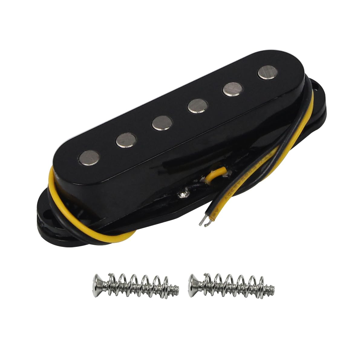 FLEOR Alnico 5 ST Pickup Single Coil Pickup Guitar Bridge Pickup Flat Pole for ST SQ Electric Guitar, Black