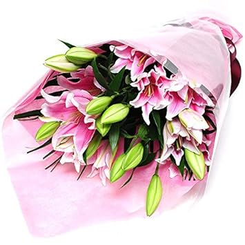 Amazon 誕生日に贈る花束 プレゼント 花 ギフト 大輪系 ピンクユリの