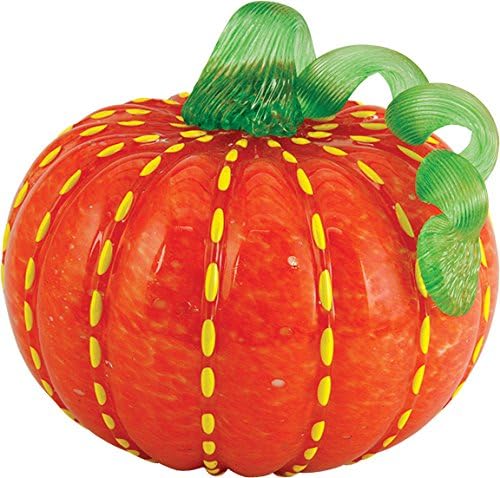 Global Village Candy Corn Pumpkin Medium 6.5"