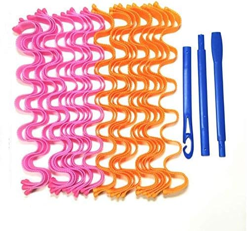 Hair Curlers Curls Styling Kit, DIY Plastic Long Hair Curlers Spiral Ringlets Wave Curl Formers Leverage Rollers Formers, 24PCS