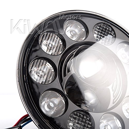 Sirius 7" LED headlight x1 high low beam position light black reflector NS-2241 for Land Rover Defender FJ Cruiser Jeep