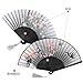 Hand Held Folding Fan, 2-Pack Women Craft Silk Fan with Bamboo Frame and Elegant Tassel, Come with a Sleeve Per Fan, Cooling Yourself, Wedding Gifts, Party Gifts