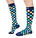 CompressionZ 20-30 mmHg Compression Socks Men & Women - Knee High Support Stockings (Ocean Dots, Medium)