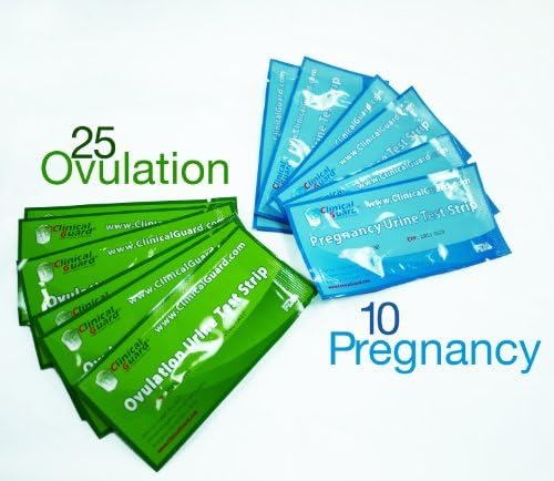 ClinicalGuard 25 Ovulation Test Strips &amp; 10 Pregnancy Test Strips Combo by ClinicalGuard