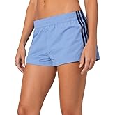 Adoeren Women Y2k Side Striped Shorts Elastic Waist Wide Leg Sweat Shorts Casual Sports Active Going Out Shorts