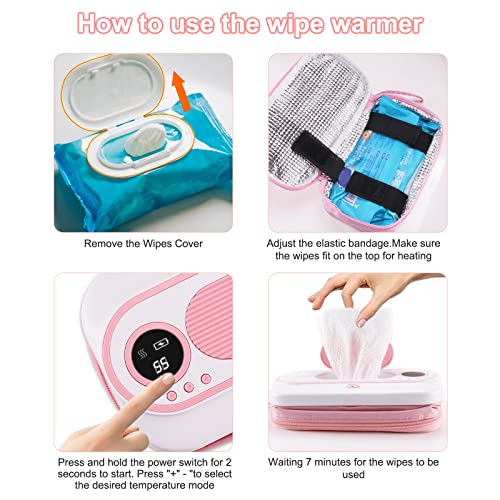 Portable Wipe Warmer, Baby Wipes Dispenser with 2 Modes of Temperature Heating Control , BPA