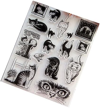 TShopm Clear Stamp Silicone Seal for DIY Scrapbook Diary Album Photo Decor T1039 Cat