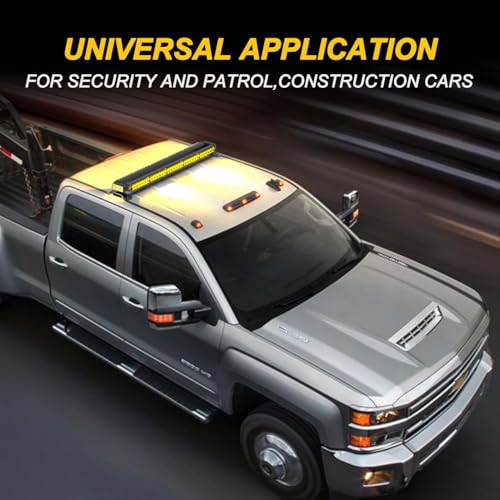 KAMOPA 96 cm 78 LED Flashing Strobe Light Bar, 12 V/24 V Magnetic Vehicle Emergency Warning Bar (Amber)
