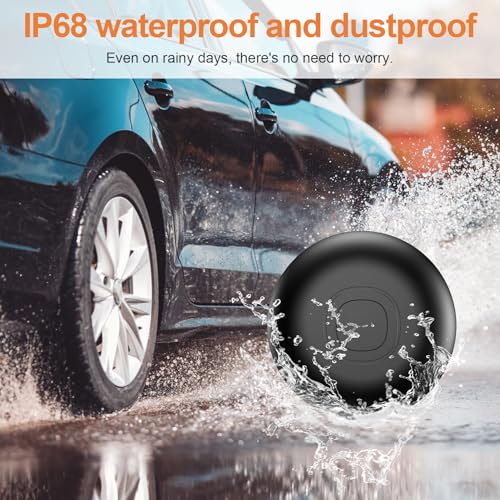 GPS Tracker per Auto, Localizzatore GPS per Auto senza Abbonamento, Compatibile con Android e iOS, IP68 Impermeabile, Magnetico Air Tracker GPS per Moto, Bici, Bagagli (nero)