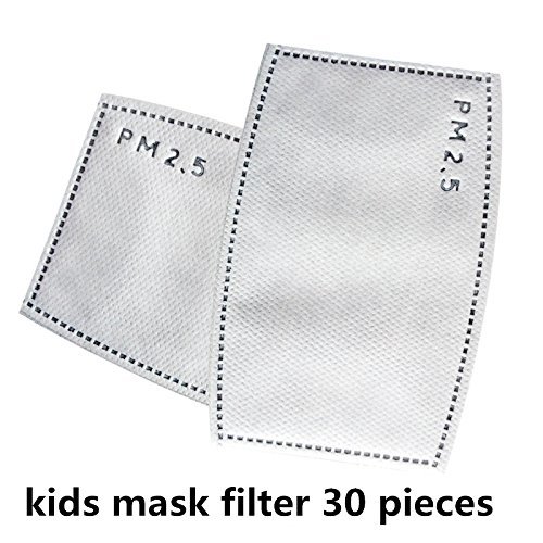 Ligart Kids Anti Pollution Mask Activated Carbon N95 Filters Dust Mask Filtration Exhaust Gas Anti Pollen Allergy PM2.5 Air Filter Mask for Outdoor Activities 30Pcs