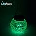 LiteFuze Mosaic Glass Rechargeable Solar Lamp Outdoor Garden String Light - Green