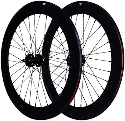 Wheel Set, Front and Fixed Gear Flip-Flop Rear Wheels Black Matte 70mm w/Kenda Tires 23c