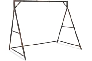 VINGLI Upgraded 7 FT Rattan Porch Swing Frame, Heavy Duty 1200 LBS Weight Capacity Swing Stand for Outdoors, Brown