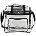 Eastsport Clear Bag for Stadium Events 12×5×12 Clear Tote Lunch Bag with Reinforced Straps for Work and Sporting Events, Black