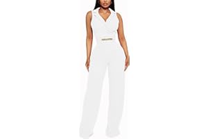 FairyLove Women's Strapless Tube Top Rompers Casual Off Shoulder Printed Sleeveless Belted Wide Leg Jumpsuit with Pockets