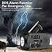 Portable Emergency Radio, Hand Crank Radio with AM/FM,Loud Build-in Speaker,Earphone Jack,Powered by USB Cord for Gift,Home