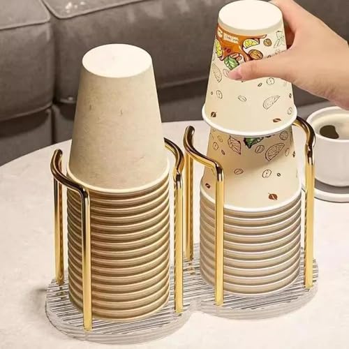 Suporte Para Copos de Acrílico Dispensador de Copos Descartavéis Organize Com Elegância e Sofisticação Ideal para Casa Escritório Consultórios FONSES (Duplo)