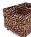 BIRDROCK HOME Abaca Rolling Storage and Recycling Bin - Divided Decorative Cart - Kitchen - Paper Cans Glass Plastic Sorter - Toy Blanket Storage