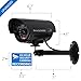 WALI Bullet Dummy Fake Simulated Surveillance Security CCTV Dome Camera Indoor Outdoor with One LED Light, Warning Security Alert Sticker Decal (TC-B1), 1 Pack, Black