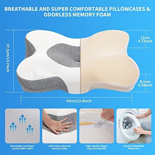 Home4me Cervical Pillow Memory Foam Pillow for Neck and Shoulder Pain