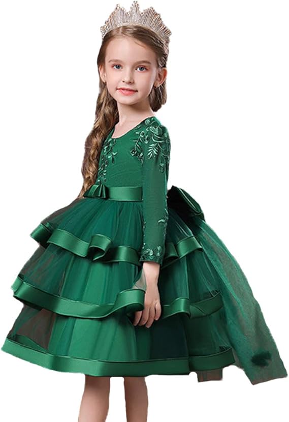 Amazon Forpend 子どもドレス 女の子 フォーマル 発表会 結婚式 子供服 110 1 130 140 150cm プリンセスドレス 膝丈 フラワーガール グリーン Fk23 フォーマル 通販