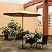 Ollieroo Patio Umbrella Tilt Aluminum 9FT Outdoor Market Umbrella with Crank 8 Steel Ribs and Wind Vent 100% Polyester Beige