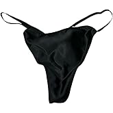 Victoria's Secret Satin Pom Pom V-String Panty Color Black New