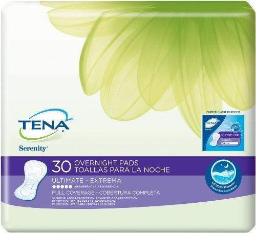 Tena Serenity Overnight Ultimate Pads 30 Count (Pack of 3)