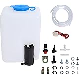 Swess Car Windshield Washer Pump Universal Reservoir Kit 99300 Fluid Reservoir Tank Bottle with Pump
