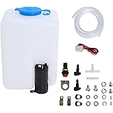 Swess Car Windshield Washer Pump Universal Reservoir Kit 99300 Fluid Reservoir Tank Bottle with Pump