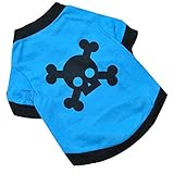 Binmer(TM)Dog Clothes New Cute Dog Pet Cat Spring Summer Pet T-Shirt Clothes Puppy Clothing (Blue, M)