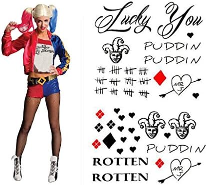 Harley Quinn Temporary Tattoos For Halloween [2 PACK]