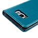Galaxy S8 Plus Case, YOKIRIN Flip Wallet PU Leather [Kickstand] [Emboss Tree] Magnetic Closure Protective Cover Skin Handbag with Card Slots Detachable Wrist Strap for Samsung Galaxy S8 Plus, Blue