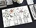 Counterart 24-Pack Disposable Paper Placemats - Floral Vases