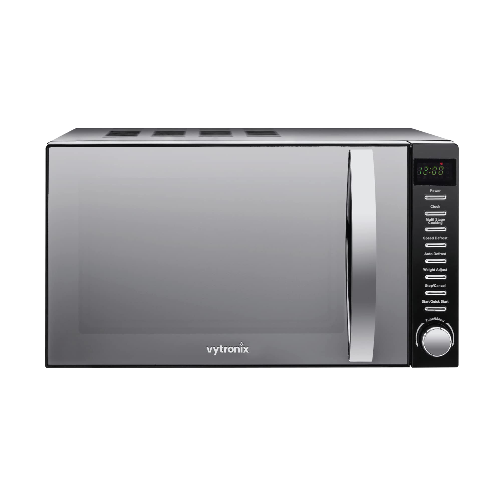 VYTRONIX VY-HMO800 800W Digital Microwave Oven | Freestanding Microwave with 6 Power Levels, Clock & Timer Function | Black Microwave with Mirrored Front, 20 Litre Capacity-hmo800