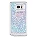 IKASEFU Cute Flowing Clear Liquid Floating Luxury Bling Glitter Sparkle Love Heart Hard Transparent Case Cover for Samsung Galaxy S6 Edge Plus(Heart,Blue)