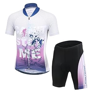 LSHDCER Kids Boys Girls Cycling Suit, Unisex Children Cycling clothing Set Breathable Jersey Short Sleeve + 3D Padded…