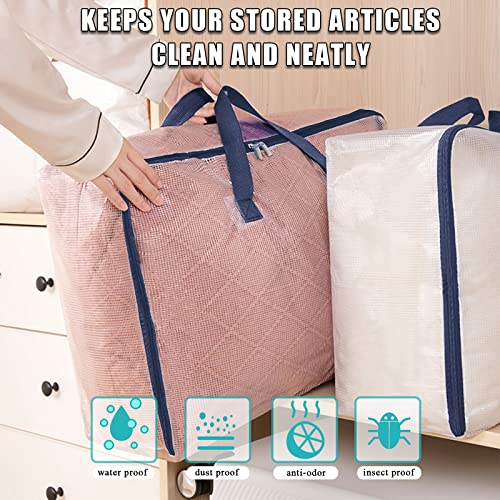 Clear Storage Bags with Zipper, 75L Extra Large Capacity Closet