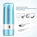 Water Dental Flosser for Teeth Cleaning and Flossing with Travel Size Case – Rechargeable Oral Irrigator, KOOVON Portable Water Flosser for Adults, IPX7 Waterproof, 5 Jet Tips & 4 Modes, Blue