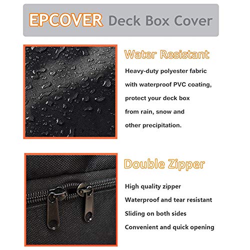 AlexHoumie Auflagenbox/Kissenbox Cover Mit Reißverschluss 210D Silberbeschichtetem Oxford-Stoff Patio Deck Box Abdeckung… – Bild 4