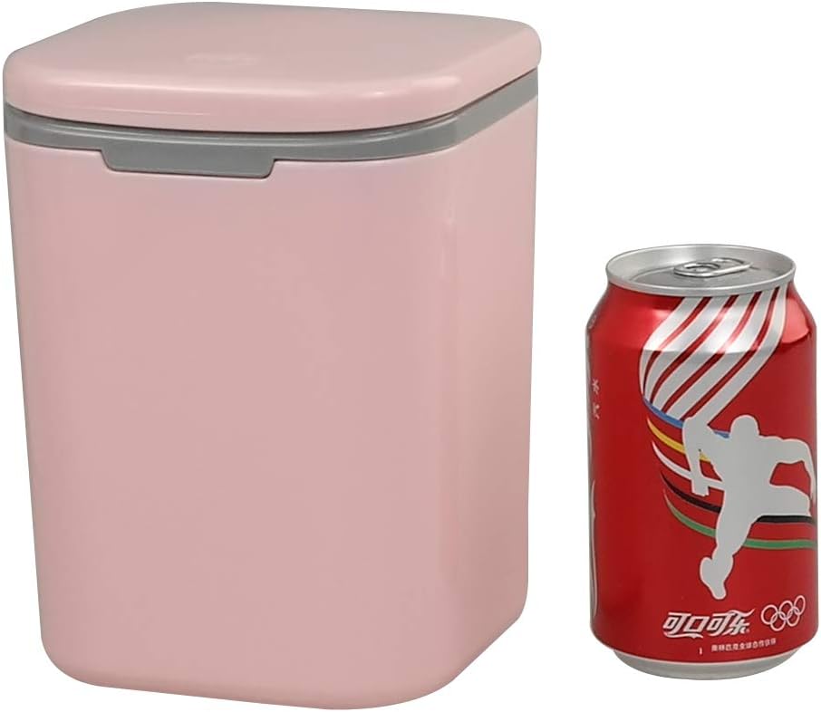 HOMMP 1/2 Gallon Tiny Countertop Trash Can, Push-Button (Pink): Industrial & Scientific