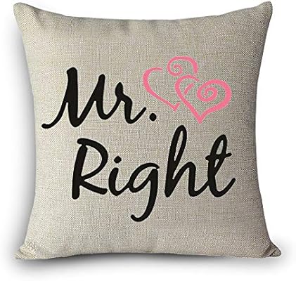 Nvvcf High Quality Cheap Pillows Love Mr Mrs Right Print Home
