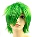 Modernfairy Hair Heat Resistant Synthetic Wigs Short Glueless Costume Wig Cosplay Party for Women Men Green