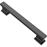 Alzassbg 10 Pack Matte Black Cabinet Pulls, 5 Inch(128mm) Hole Centers Kitchen Cabinet Handles for Cabinets and Drawers AL306