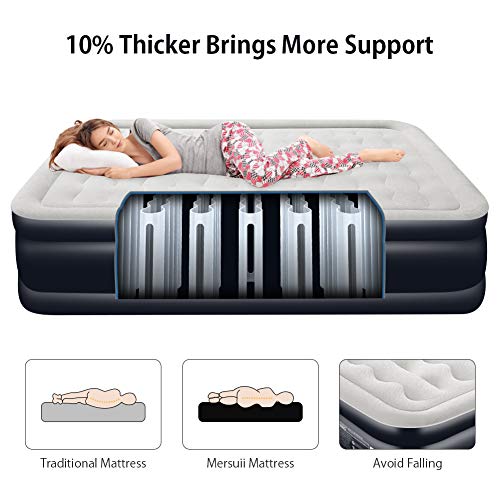 Mersuii Air Mattress Queen Size Portable Inflatable Airbed with Built-in Pump Durable Air Mattress Full Storage Bag Included (78x60x20 inch)