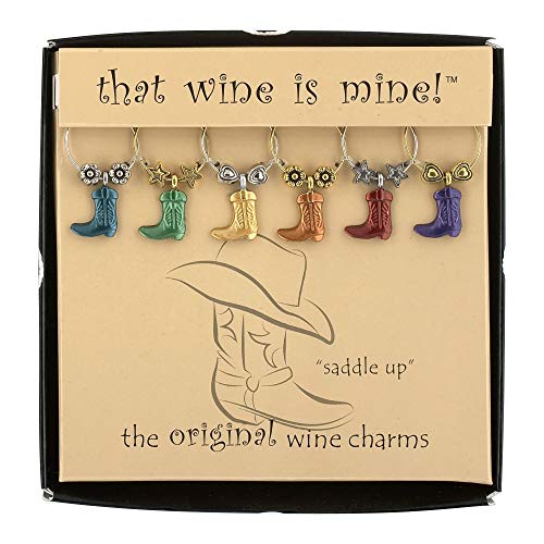Wine Things WT-1643P Boot, Painted Wine Charms, Fits neatly Around stem, Multi-Color