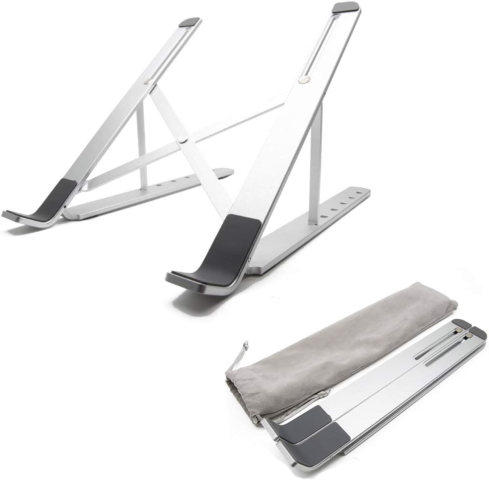SAISZE Laptop Stand, Metal Computer Desk Riser, Aluminum Laptop Holder